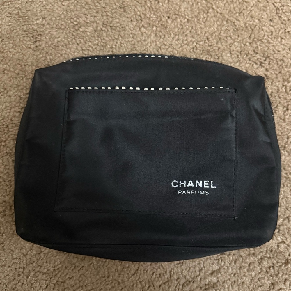 Chanel Parfums Black Makeup Bag